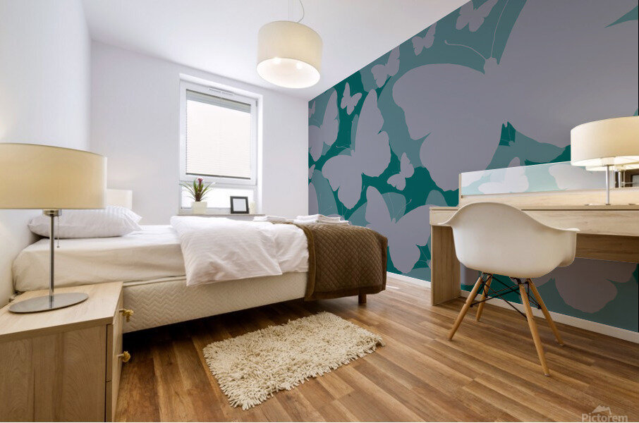 Blue Butterflies Mural print