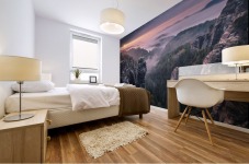 Sunrise on the Rocks of the Saxon Switzerland Mural print