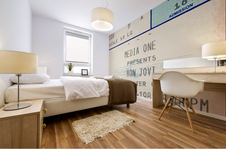 1987 Bon Jovi Concert Ticket Art Mural print