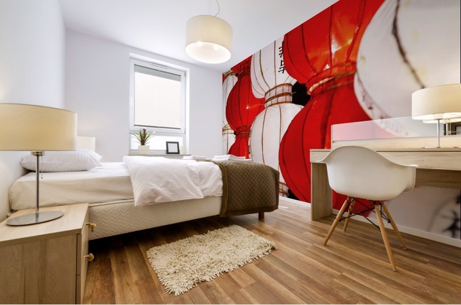Red And White Chinese Lanterns With Good Luck In The Chinese Language Beijing China Pacificstock Canvas Artwork