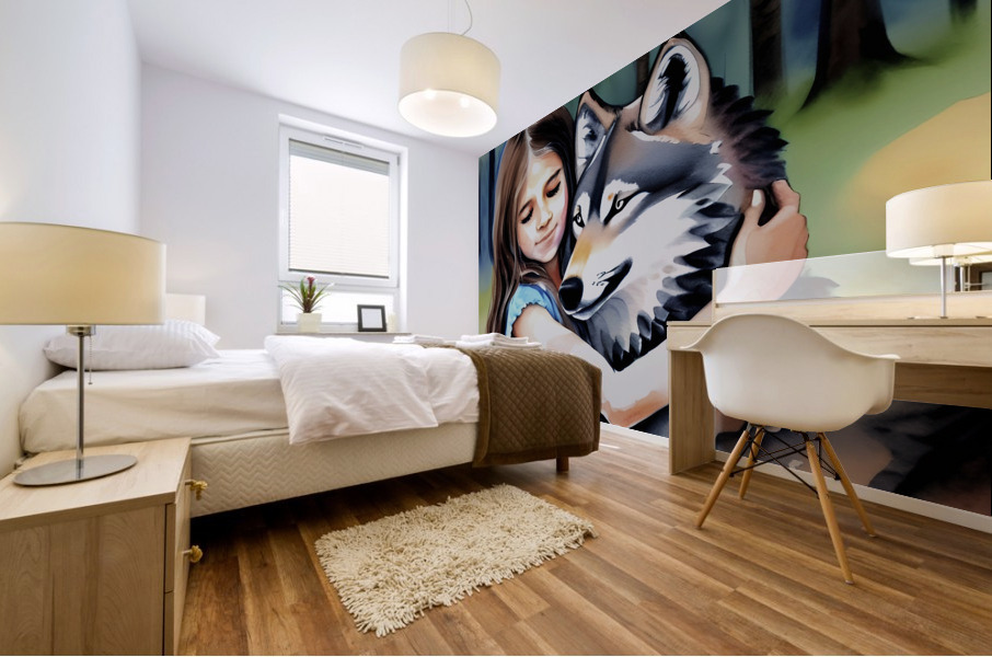 Wolf Love 2 Mural print