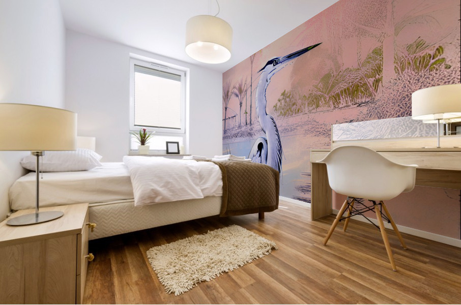 Florida Heron Mural print