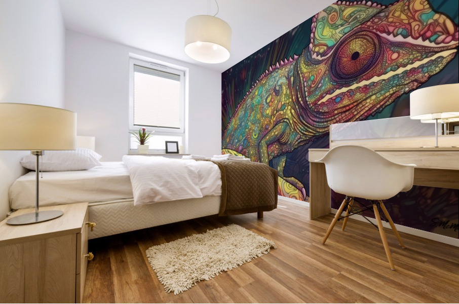 Zen Chameleon Mural print