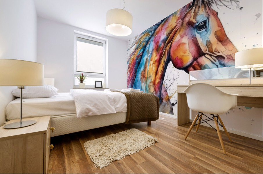 Watercolor Hose Head Mural print