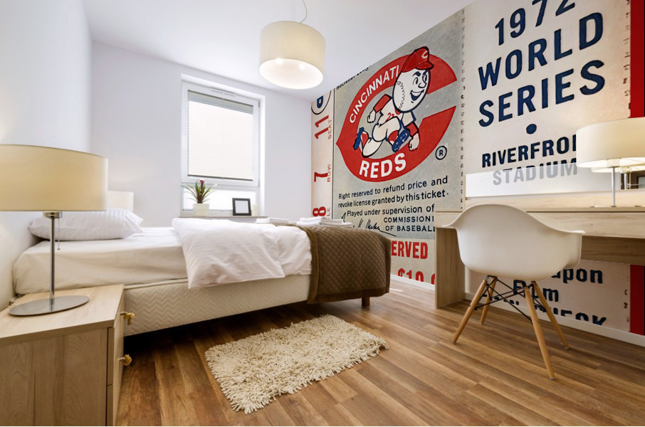 1972 Reds World Series Ticket Stub Remix Mural print