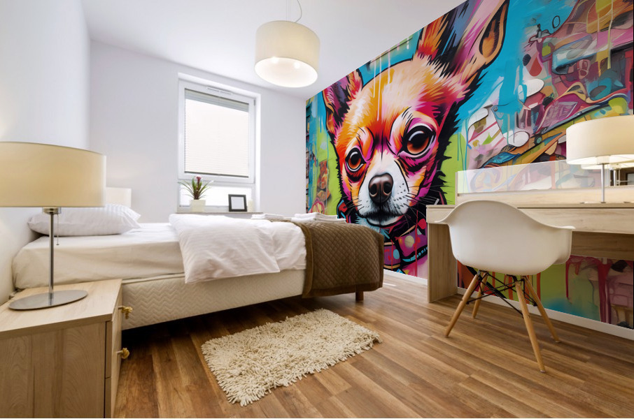 chihuahua art Mural print
