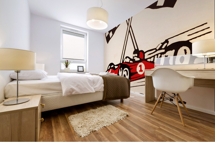 Vintage Indianapolis 500 Auto Racing Art Mural print