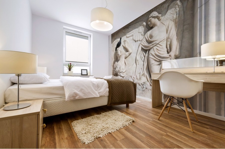 Carving on facade on Milan Cathedral; Milan, Lombardy, Italy Mural print