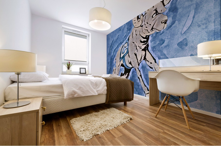 Retro Seventies North Carolina Ram Art Mural print