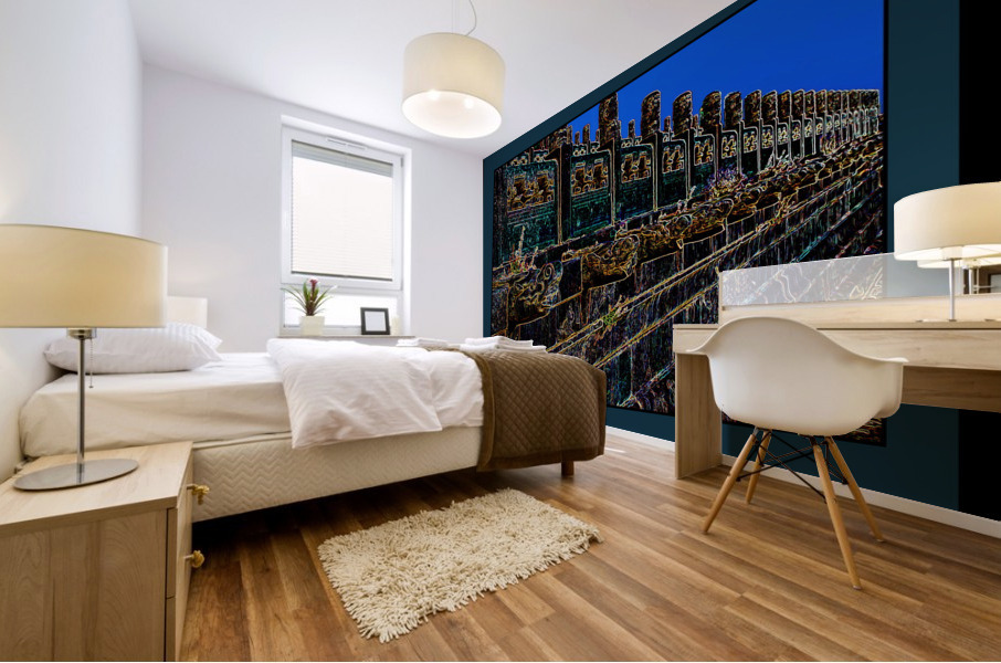 A WALL WITH DRAGON GARGOYLE SPIGETS IN THE FORBIDDEN CITY Mural print
