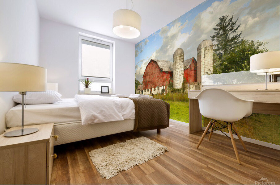 Empty Silos on a Farm Mural print