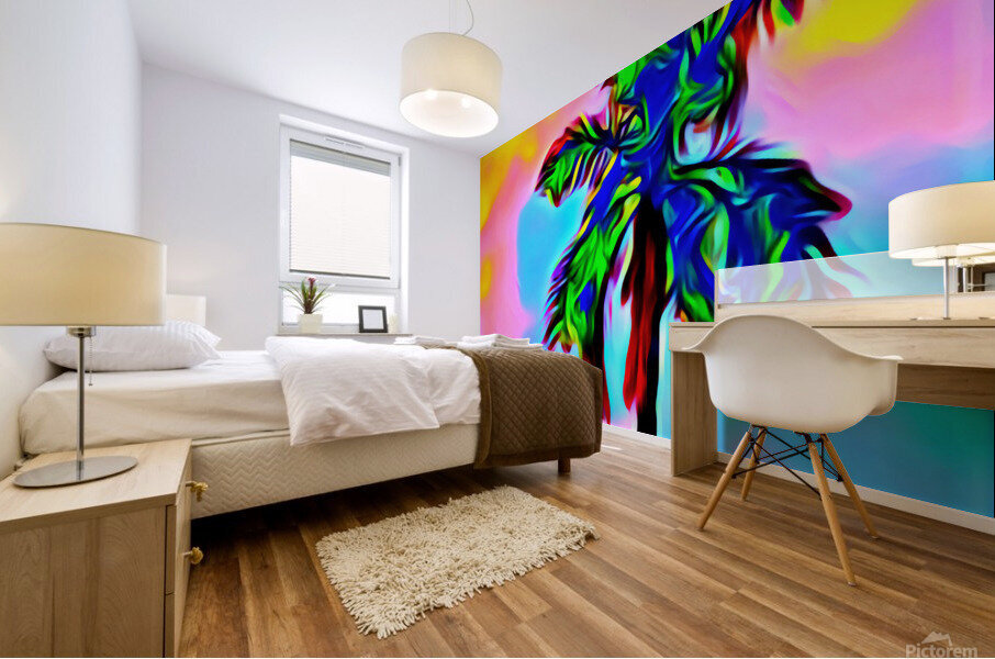COLORED PALM Mural print