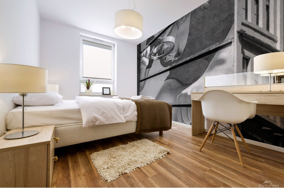 Girl with Magnifying Glass and subject Mural print