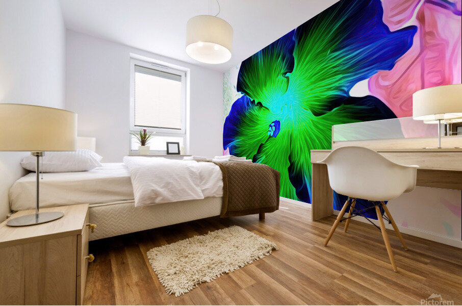 BLU N YELLO HiBiSCUS Mural print