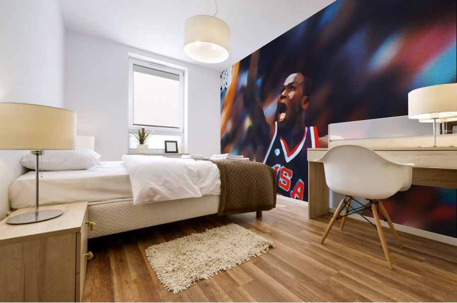 Michael Jordan Flying to the Rim Mural print