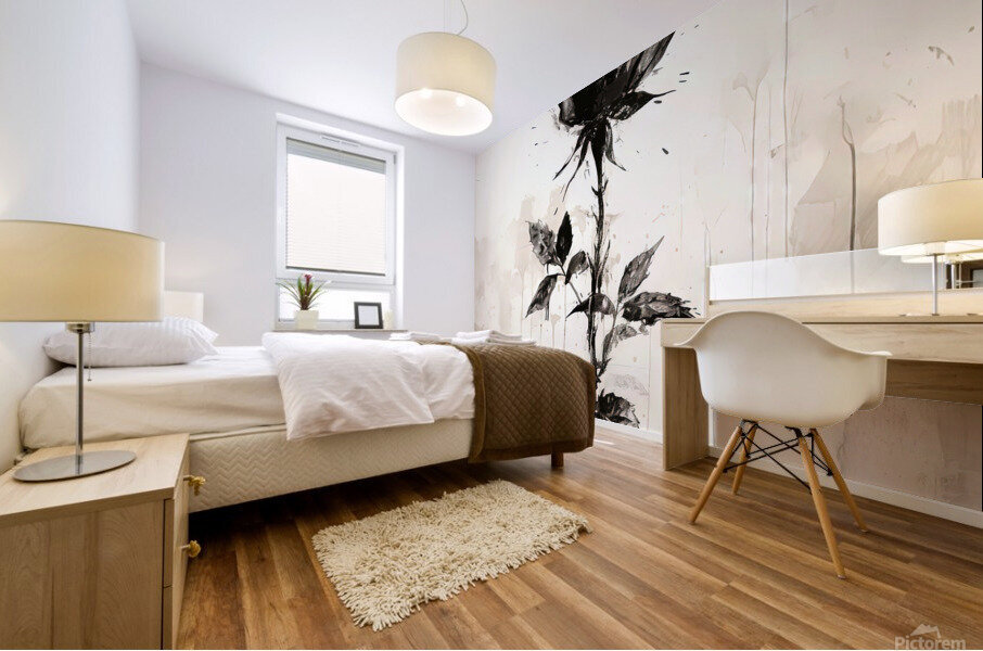 Monochrome: Rose in Perpetuity Mural print