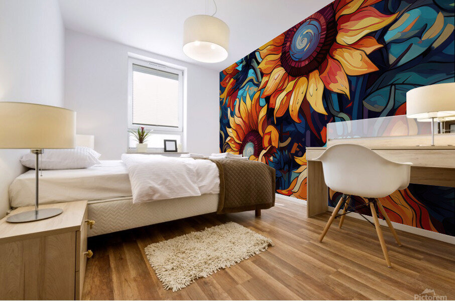 Sunflower Staccato: Vibrant Visions Mural print