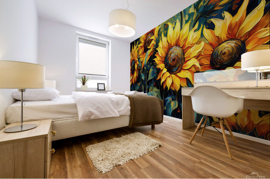 Floral Fugue: Vibrant Visions Mural print