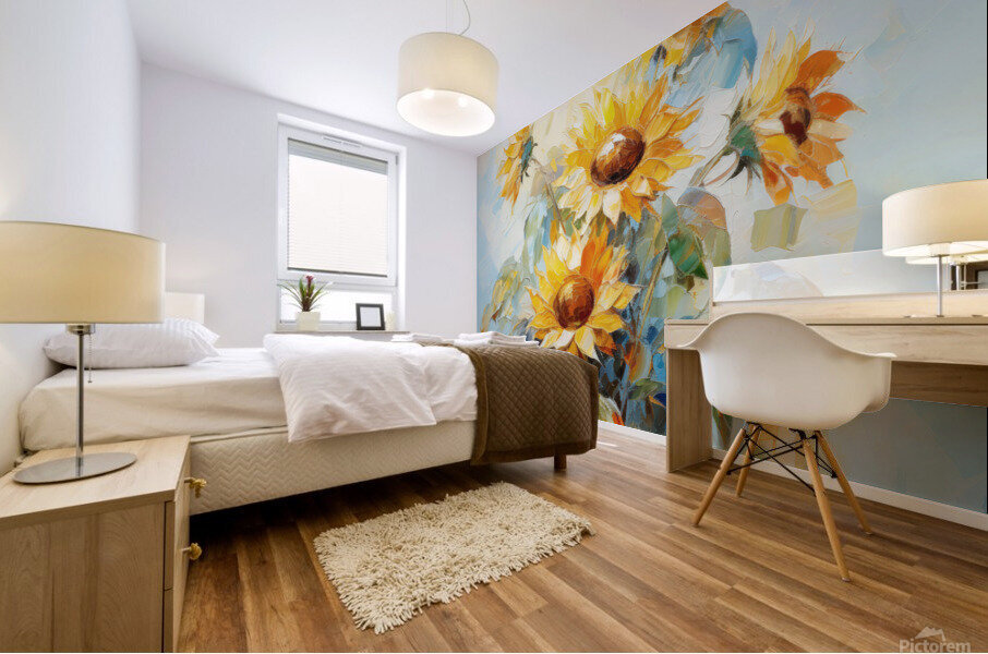 Psalms of the Sunflower: Sunlit Symphony Mural print