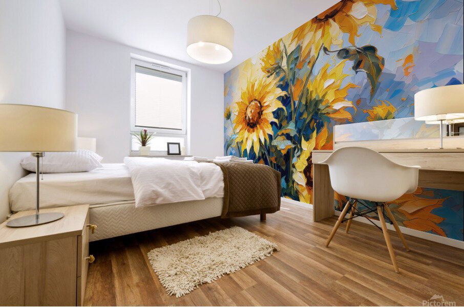 Sunflower Serenade: Sunlit Symphony Mural print