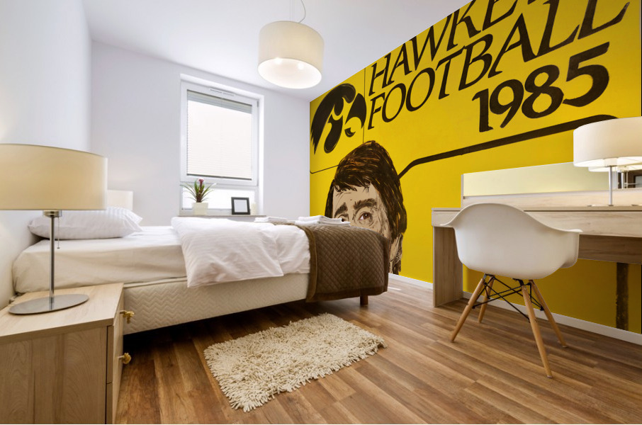 1985 Hayden Fry Iowa Football Art Mural print