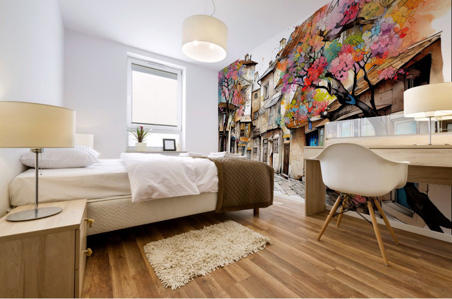 Cul de Sac in Village Mural print