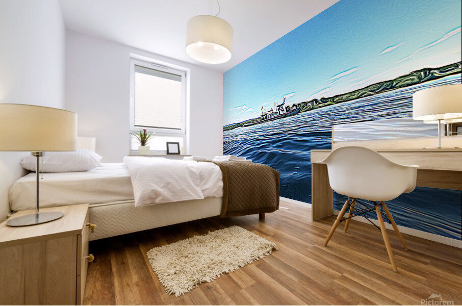 Psychedelic Boat Mural print