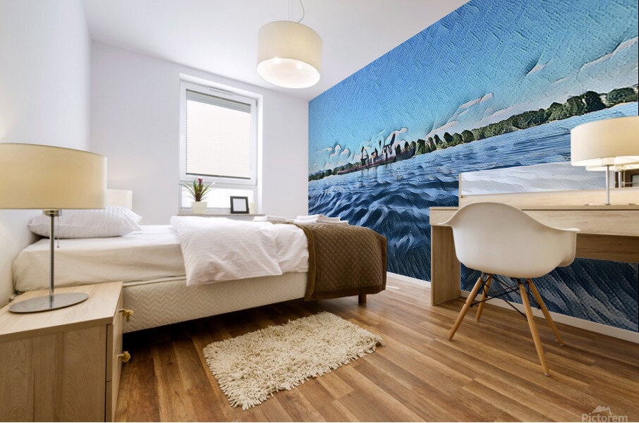 Boat Photography & Paint Mural print