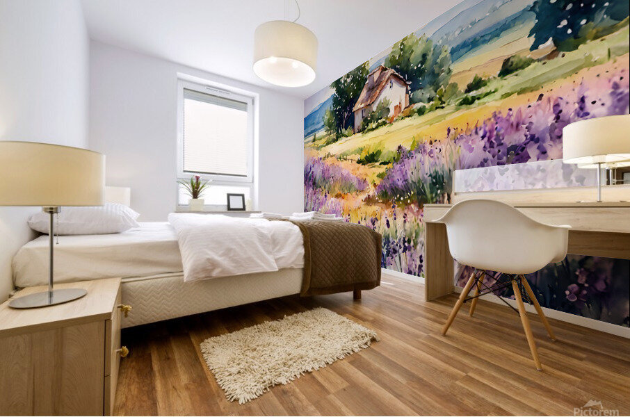 Lavender Meadow Mural print