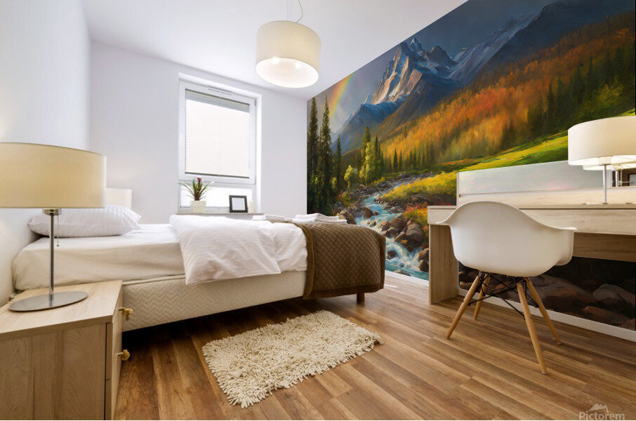 Rainbow Mountains Mural print