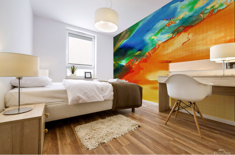 Sunset Pixel Art Mural print