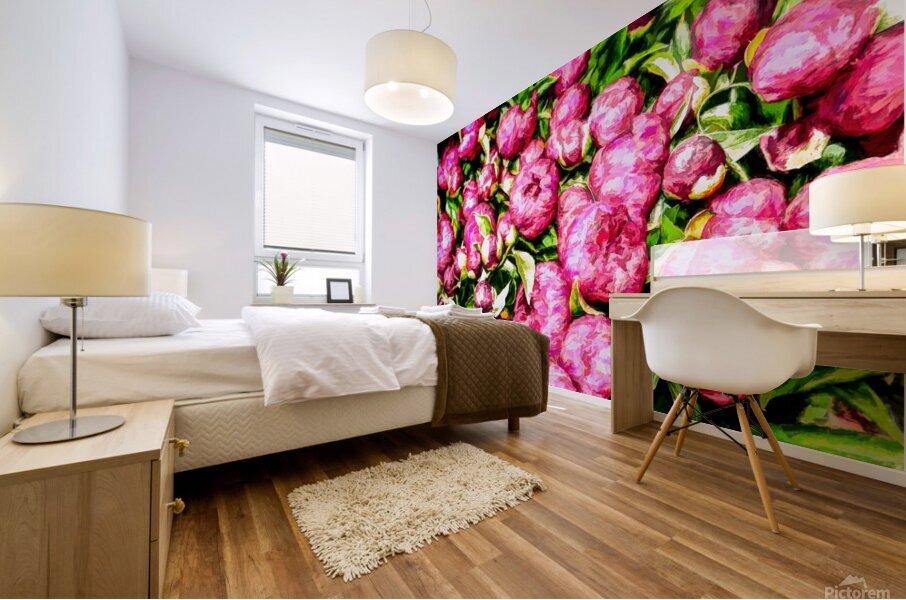 Peonies in an Amsterdam Market Mural print