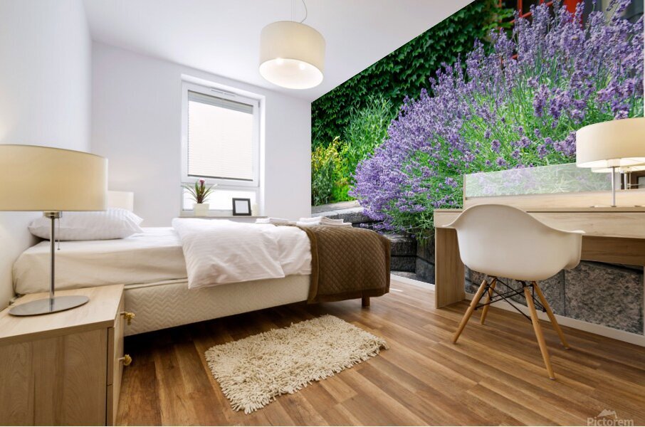 Lavender Near the Steps Mural print