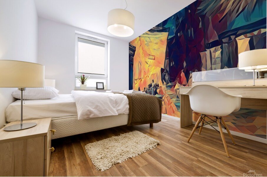 Van Gogh Terrace Cafe 1888 digitized polyart paint style EXCLUSIVITY only 1 Canvas Print Mural print