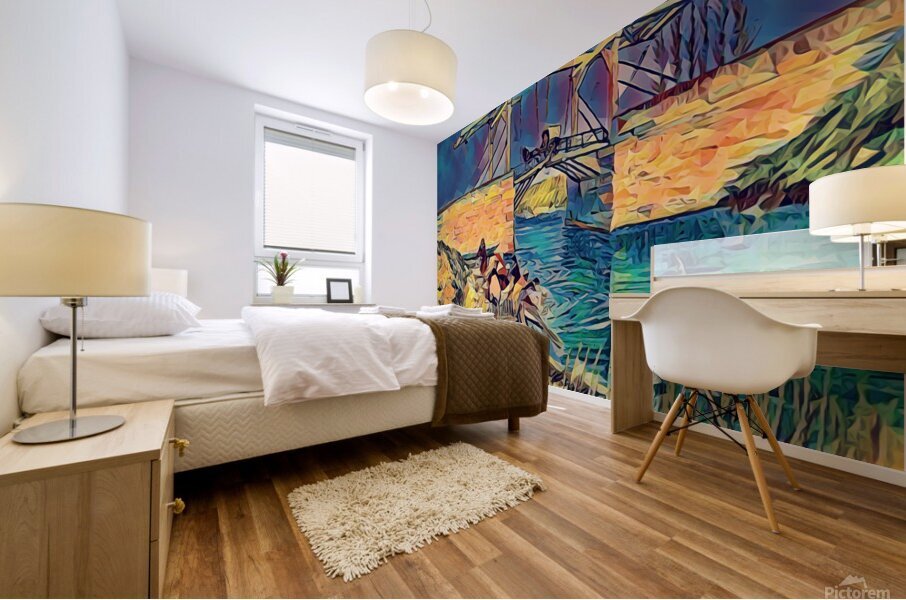the langlois bridge dig polyart Mural print