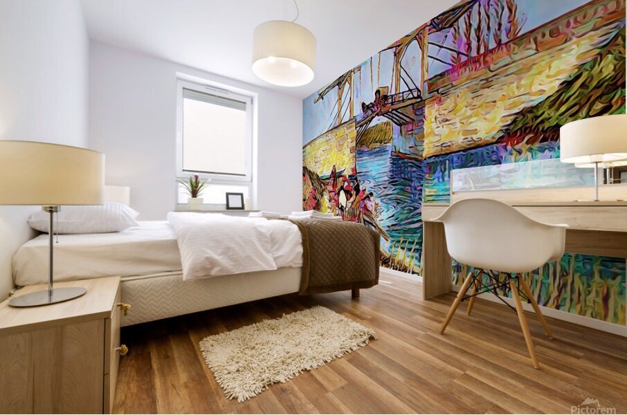 the langlois bridge dig oil Mural print