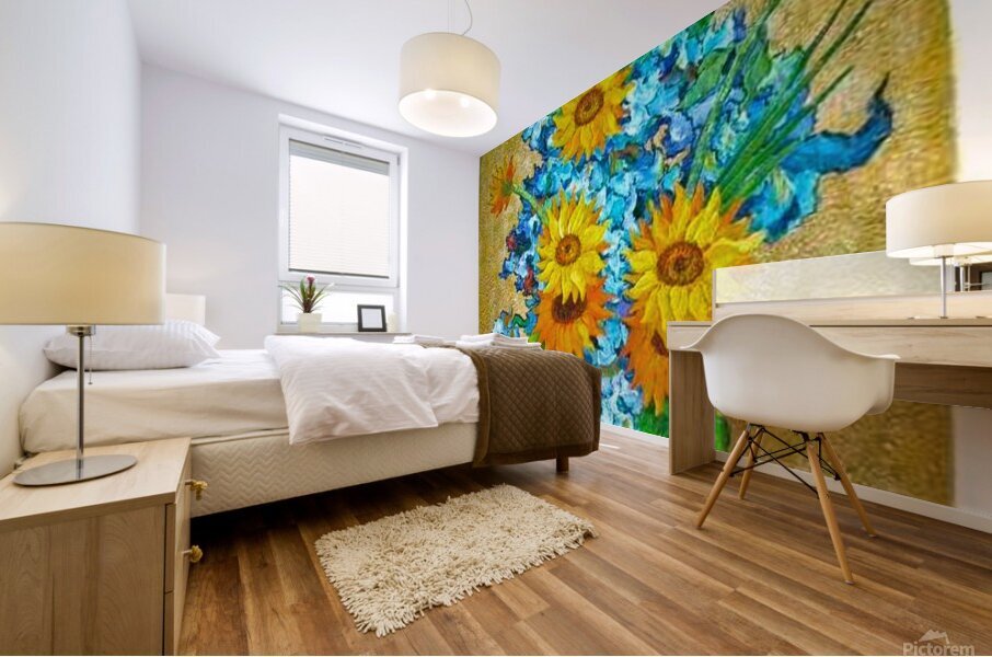 Flower portrait Van Gogh oil painting on tapestry Mural print