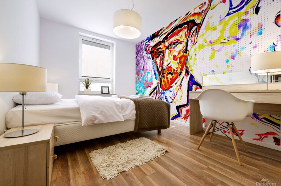 van gogh watercolor paint dig multi Mural print