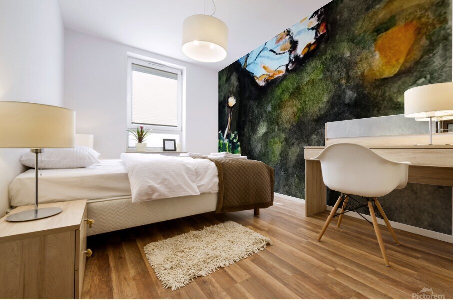 ButterflyAndTheMushroomPatch Mural print