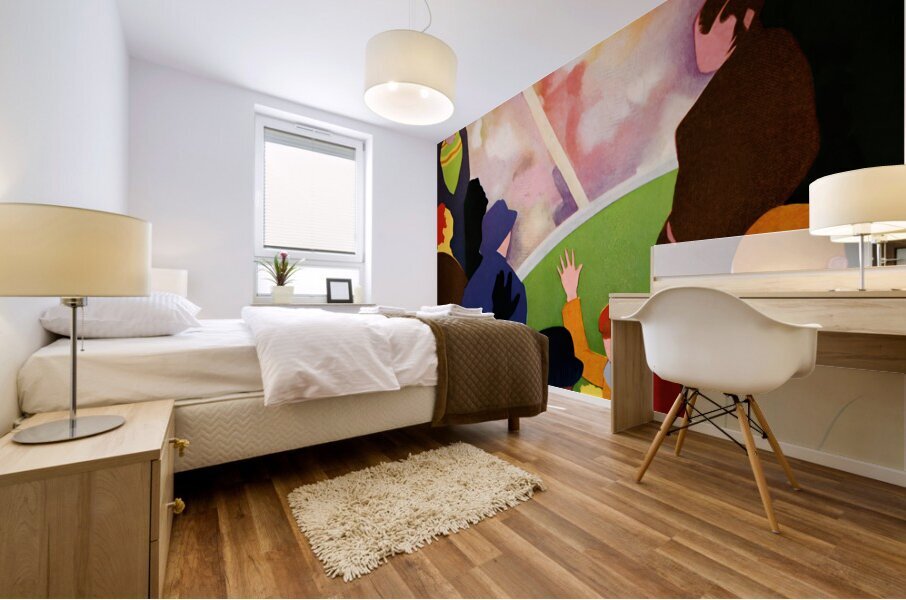 1934 Football Stadium Art Mural print