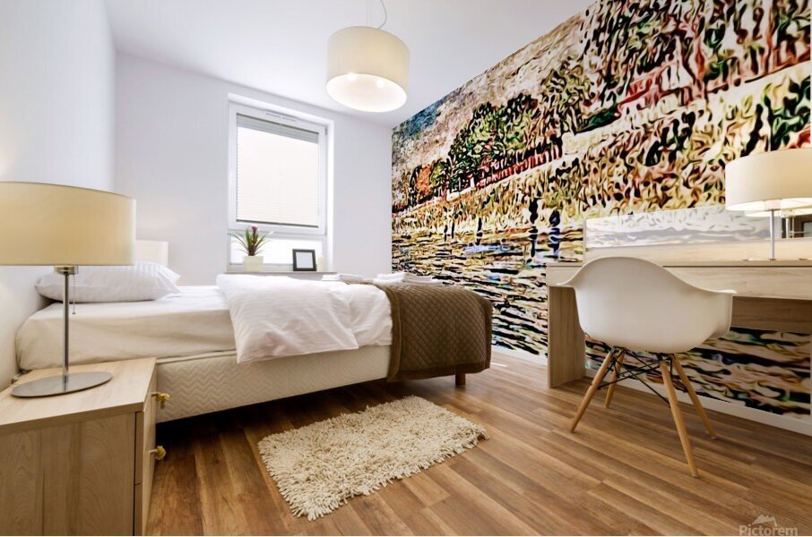 The Banks of the Seine 2 Mural print