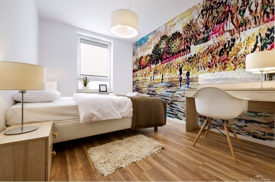 The Banks of the Seine 3 Mural print
