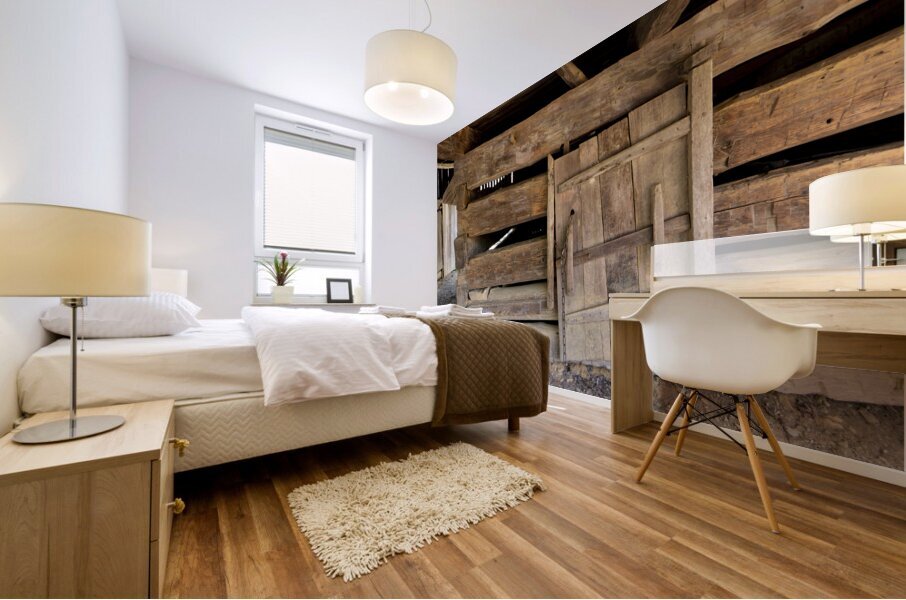 The Log Barn Crooked Door Mural print