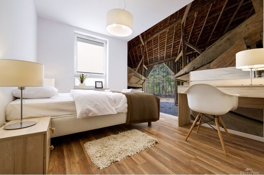 Smoky Mountains Cades Cove Barn Interior Mural print