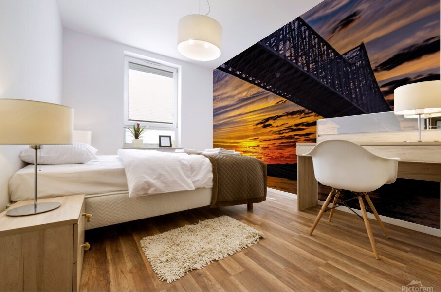 New Orleans Up River Sunset Mural print