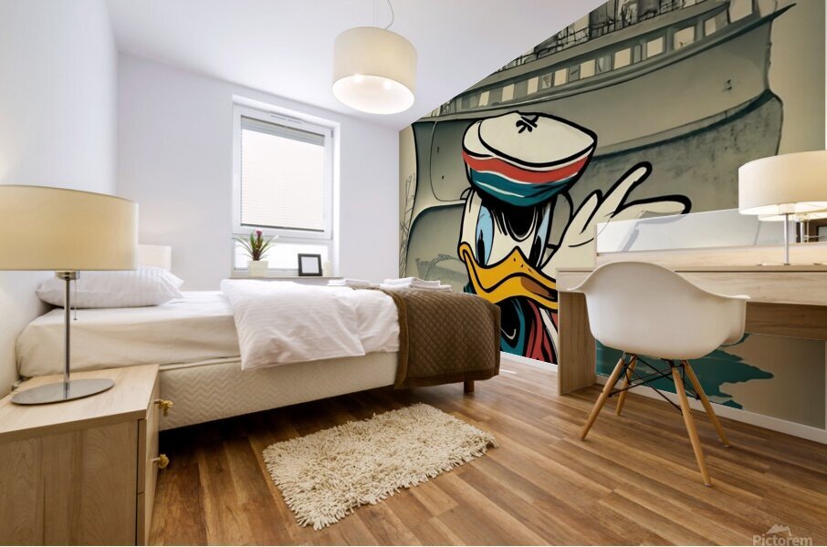 donald duck and ship Mural print