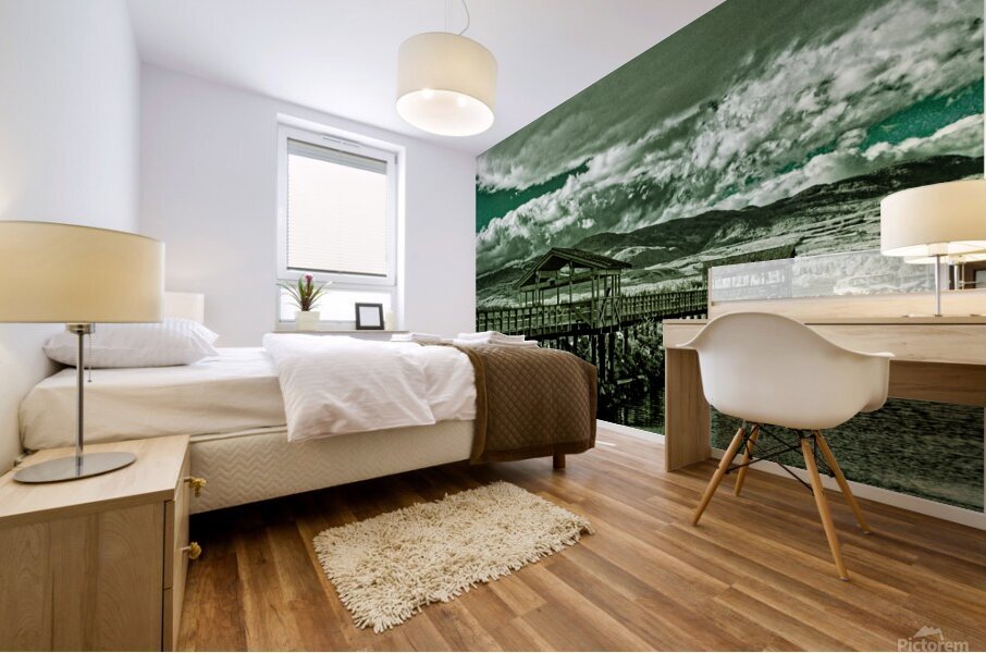 Comox Pier In Infrared Mural print