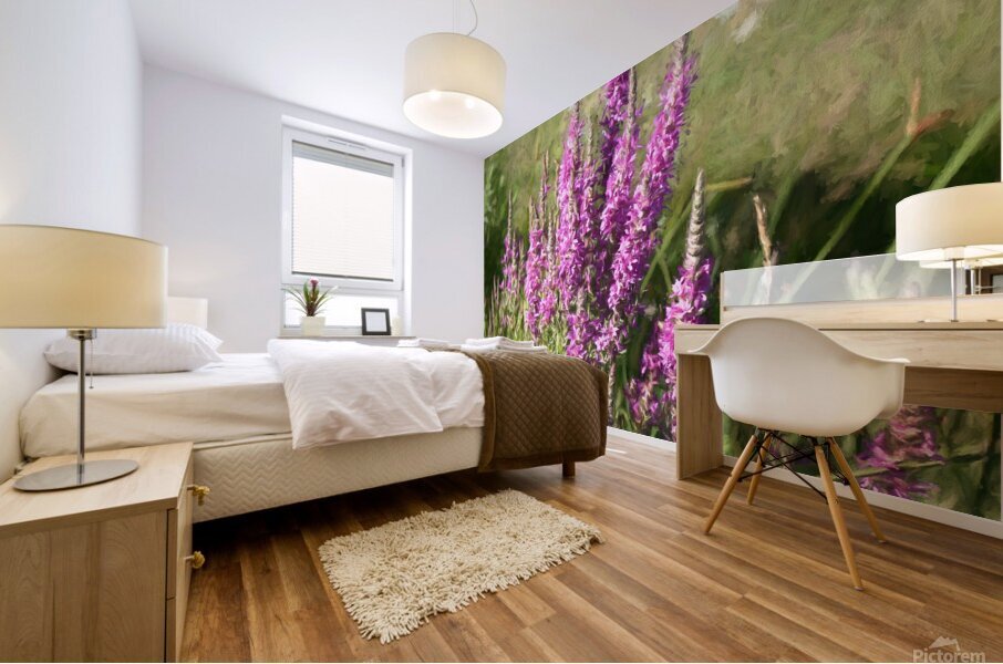 Loosestrife Wild Flowers in a Ditch Mural print
