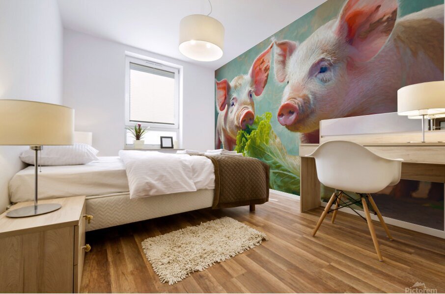 Piggy Went to Market Mural print
