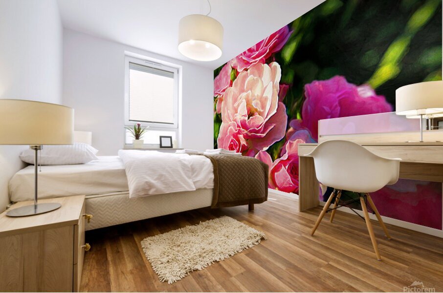 Soft Pink Rose Petals Mural print